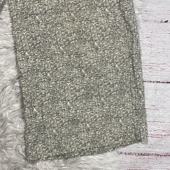 Eileen Fisher Ecru Broken Chevron Patterned Wide Crop Pants - Picture 8 of 10